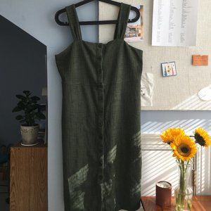 Madewell Texture & Thread Button Front Midi Dress